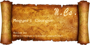 Megyeri Csongor névjegykártya